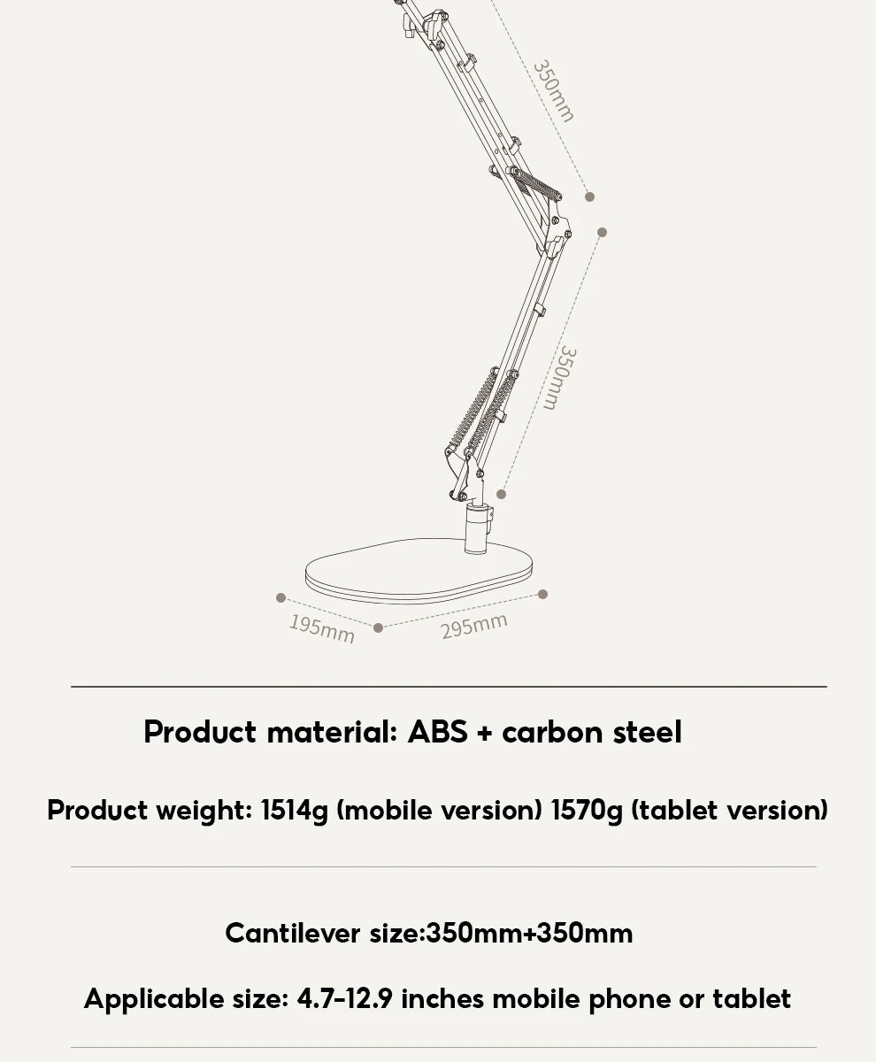 Overhead Shot Stand, Tablet Holder Desktop Live Broadcast Video Gourmet Jewelry Handmade Live Broadcast Stand Mobile Phone Stand